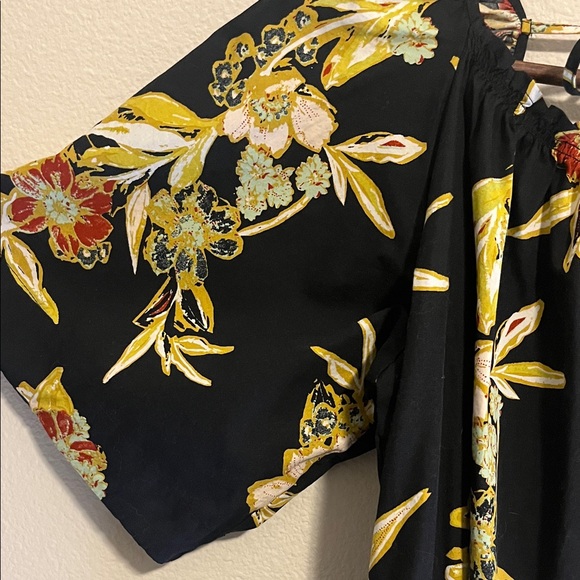 Free People Jodie Printed Black Floral Tunic Dress, 100% Cotton, Size S - Picture 3 of 8